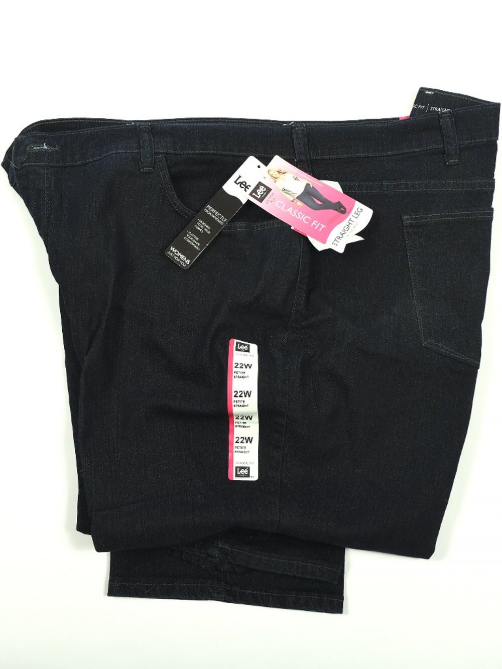 Lee Classic Fit Straight Leg Jeans Women’s 22W Petite Horizon Dark Blue NWT
